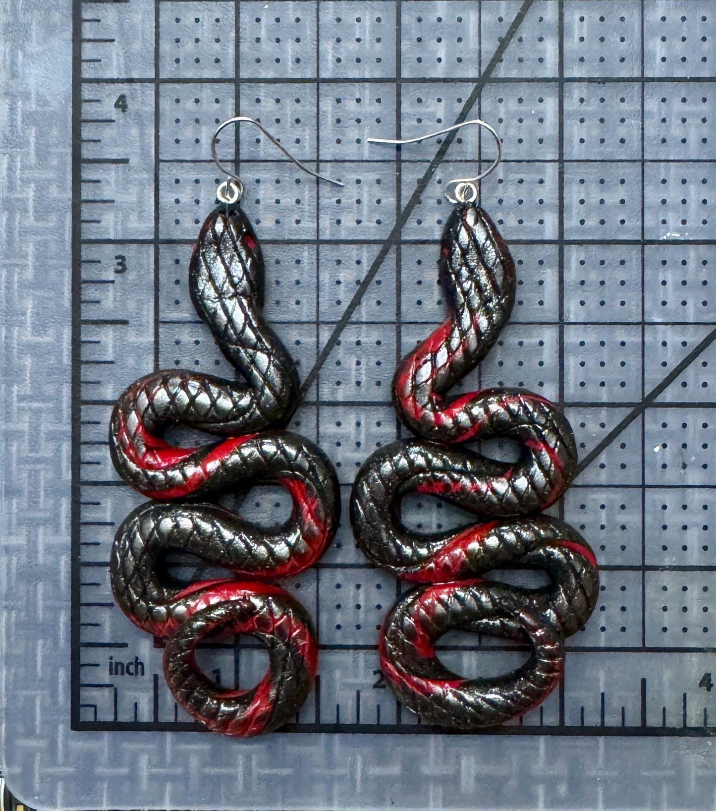Boho Snake Earrings, Edgy and Bold with Intricate Details Dangle Earrings, Halloween Earrings