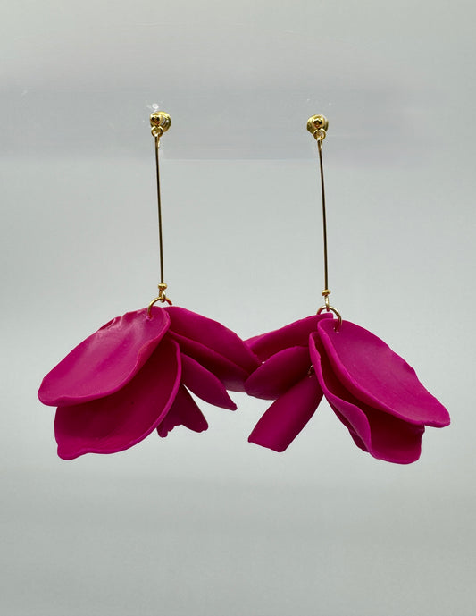 Amari Petal Dangle Earrings. Lightweights Bold Statement Earrings. Hypoallergenic Polymer Clay Jewelry