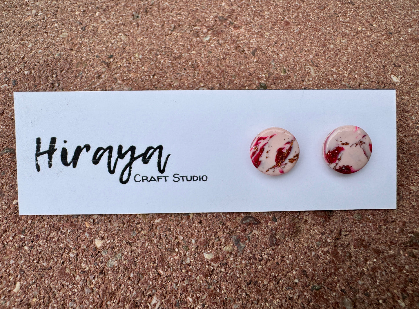 Handmade Polymer Clay Stud Earrings - Colorful Minimalist Earrings | Hypoallergenic | Cute Fruit, Marbled and Textured Styles | Gift for Her