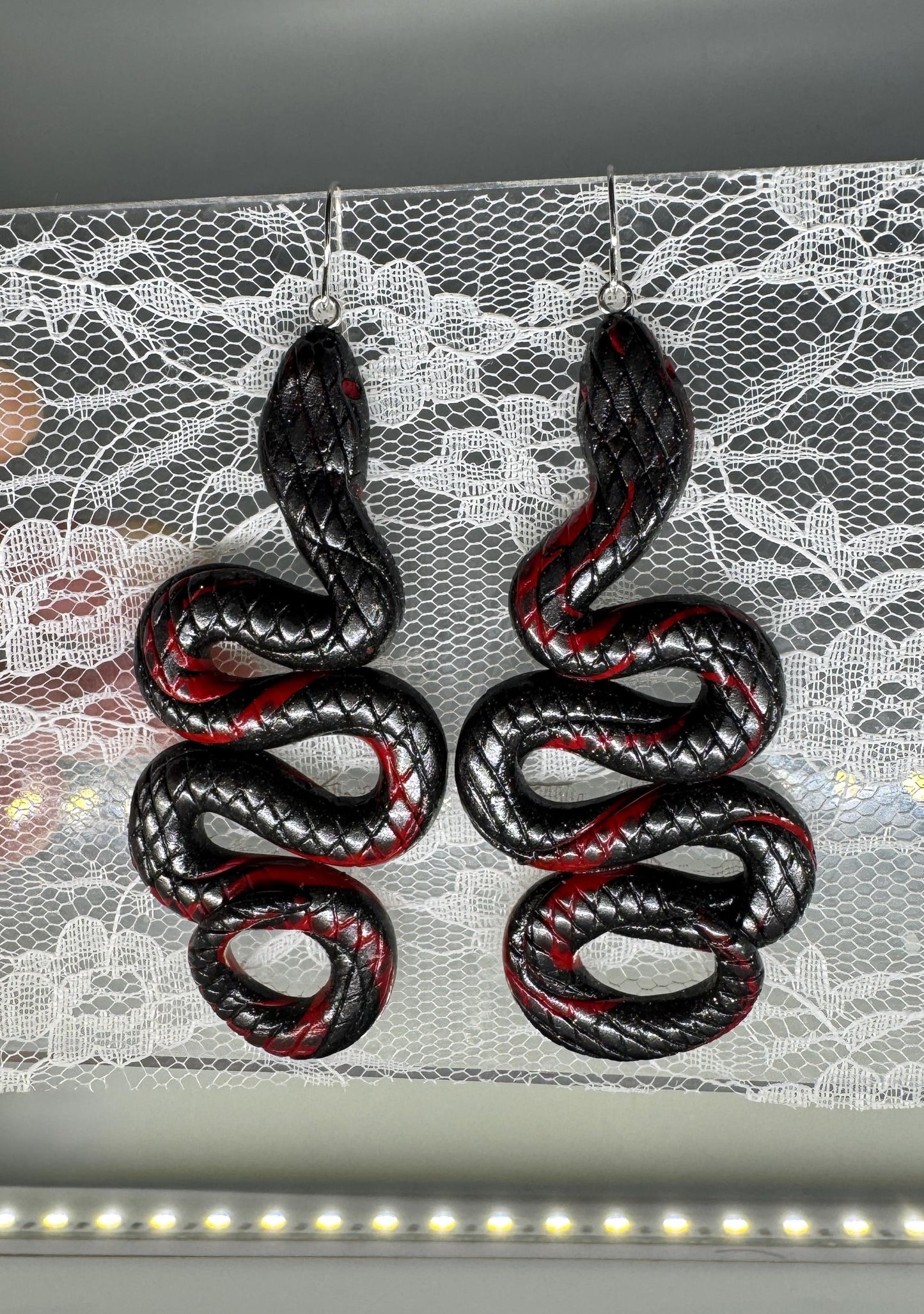 Boho Snake Earrings, Edgy and Bold with Intricate Details Dangle Earrings, Halloween Earrings