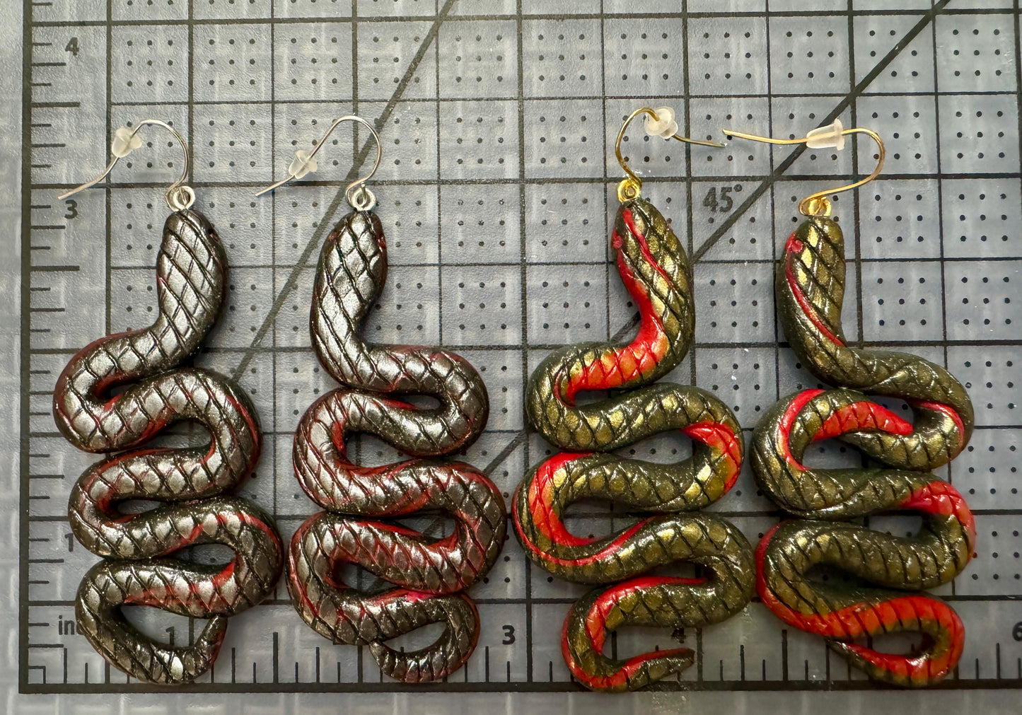 Boho Snake Earrings, Edgy and Bold with Intricate Details Dangle Earrings, Halloween Earrings