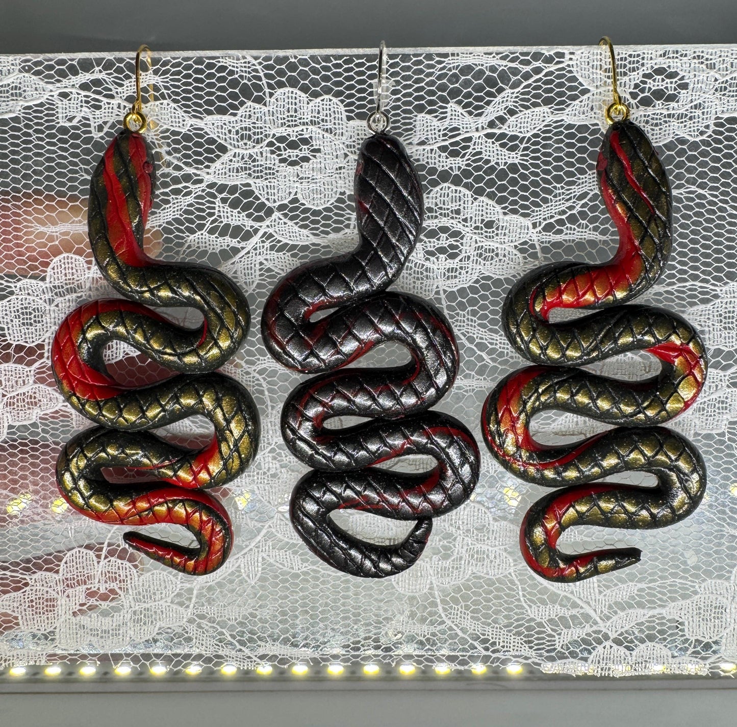 Boho Snake Earrings, Edgy and Bold with Intricate Details Dangle Earrings, Halloween Earrings