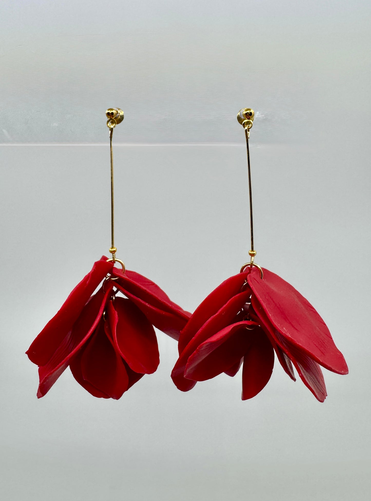 Amari Petal Dangle Earrings. Lightweight Bold Statement Earrings. Hypoallergenic Polymer Clay Jewelry