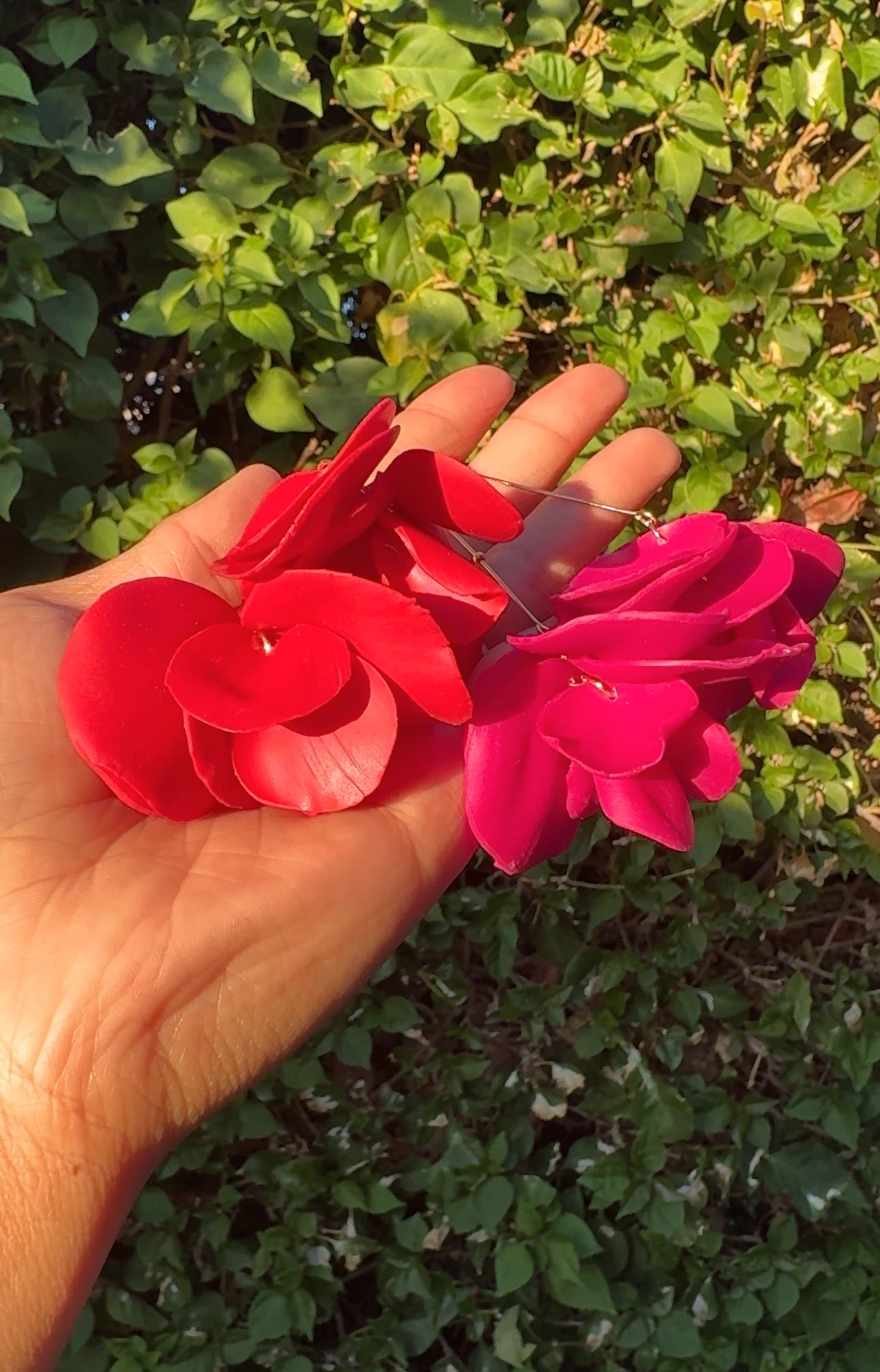 Amari Petal Dangle Earrings. Lightweight Bold Statement Earrings. Hypoallergenic Polymer Clay Jewelry