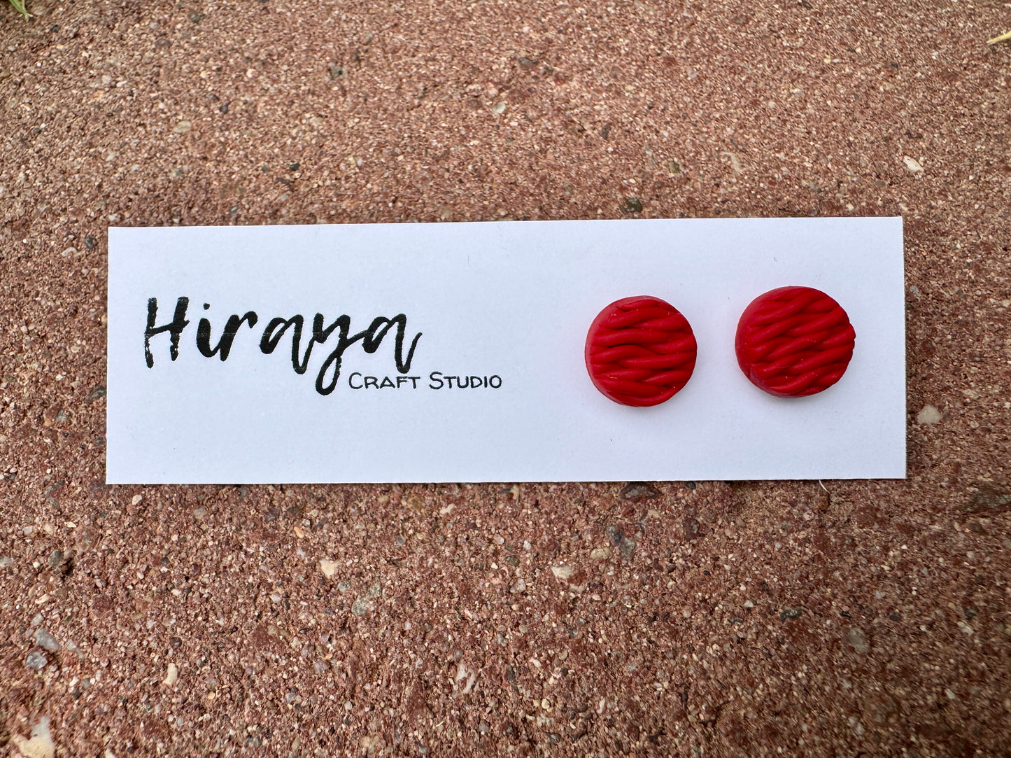 Handmade Polymer Clay Stud Earrings - Colorful Minimalist Earrings | Hypoallergenic | Cute Fruit, Marbled and Textured Styles | Gift for Her