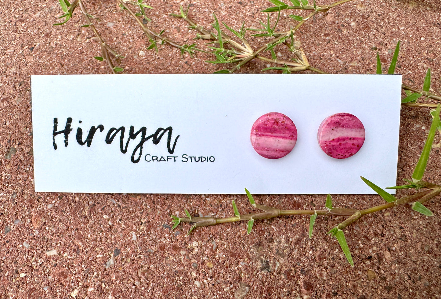 Handmade Polymer Clay Stud Earrings - Colorful Minimalist Earrings | Hypoallergenic | Cute Fruit, Marbled and Textured Styles | Gift for Her