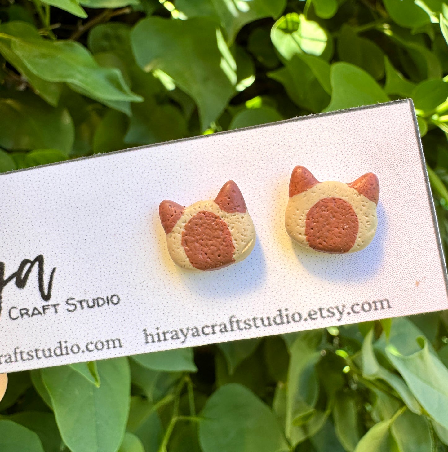 Cat Stud Earrings - Handmade and Hand-painted Polymer Clay | Hypoallergenic Studs | Cute Pet-inspired Earrings | Gift for Cat Lovers