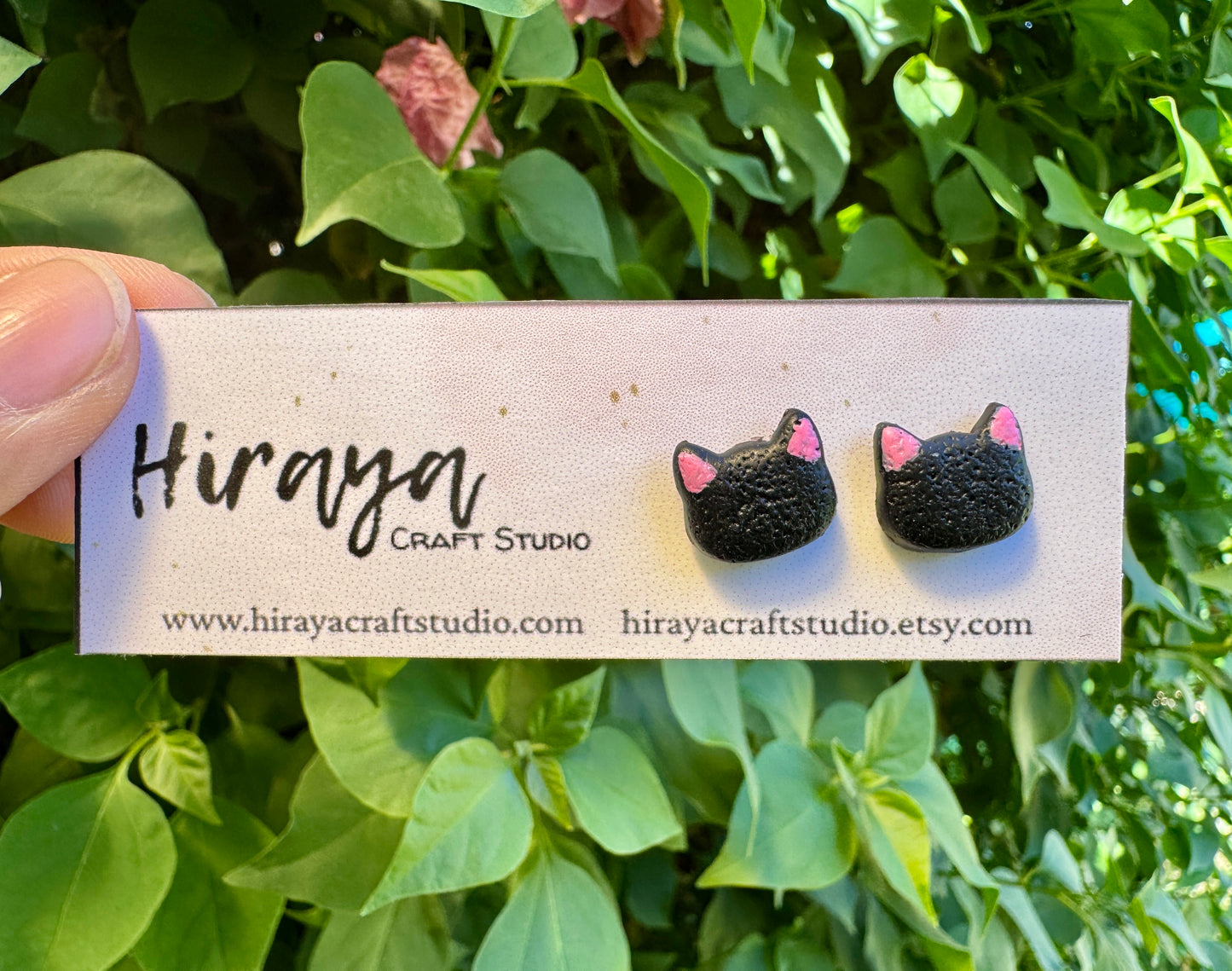 Cat Stud Earrings - Handmade and Hand-painted Polymer Clay | Hypoallergenic Studs | Cute Pet-inspired Earrings | Gift for Cat Lovers