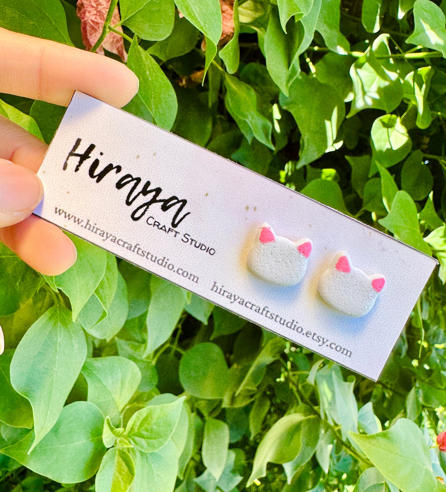 Cat Stud Earrings - Handmade and Hand-painted Polymer Clay | Hypoallergenic Studs | Cute Pet-inspired Earrings | Gift for Cat Lovers